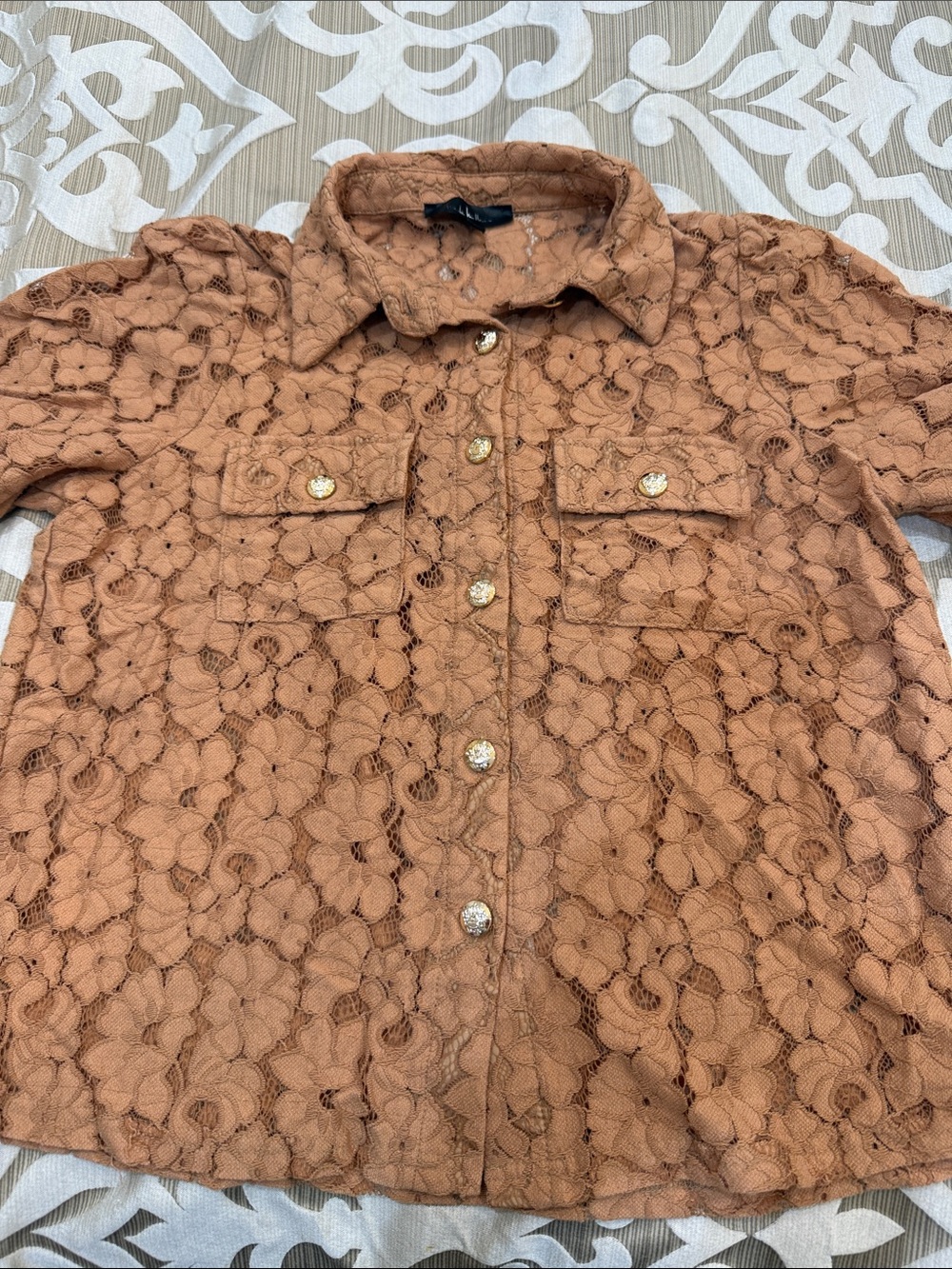 Nicole miller Women’s Lace Button-Front blouse